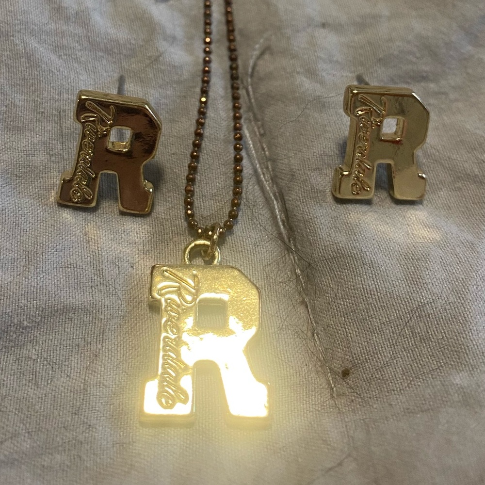 Riverdale “R” earrings and necklace set
